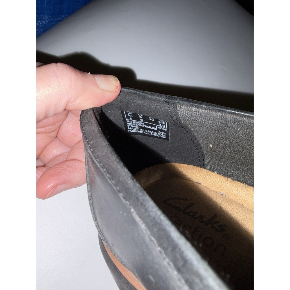 CLARKS Westlyn Bella Tassel Leather Shoes Womens Size 9 Wide Slip On Work - Picture 4 of 6